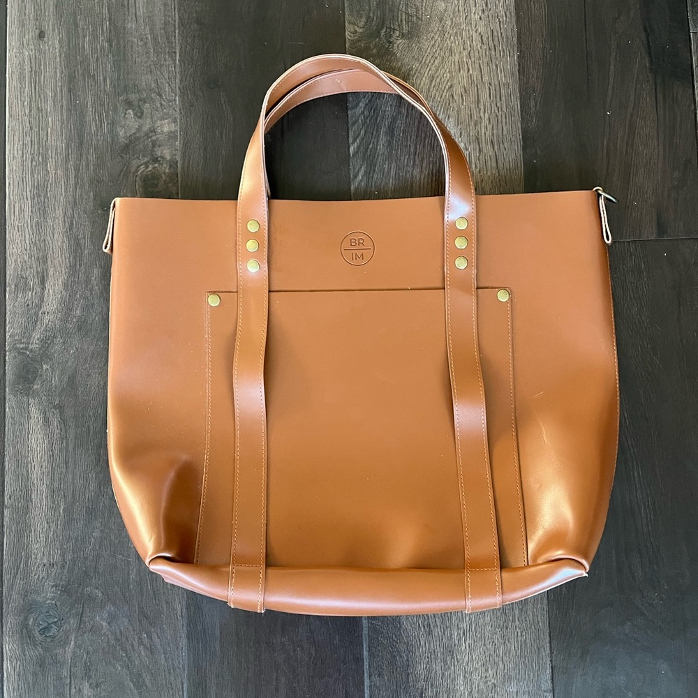COPY - Carryall Tote - Large Vegan Leather Tote Bag with Exterior Pocket and Ha…
